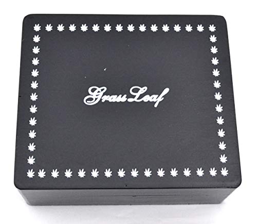 SHINE GRASSLEAF LARGE WOODEN ROLLING BOX ROLL BOX SMOKING FOR YOUR SMOKING ACCESSORIES (BLACK)