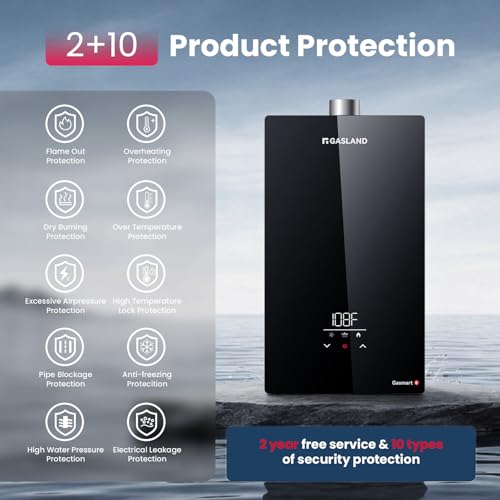 GASLAND Gasmart E 199,000 BTU Tankless Water Heater, Up to 7.6 GPM, CSA Certified Whole House Natural Gas Indoor Installation Residential On-demand Instant Hot Water Heater, CE686NG by GASLAND - Image 3