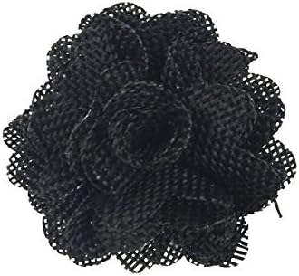 Allydrew Burlap Flower Embellishment Burlap Roses for Weddings (20pcs), Black