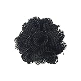 Allydrew Burlap Flower Embellishment Burlap Roses for Weddings (20pcs), Black