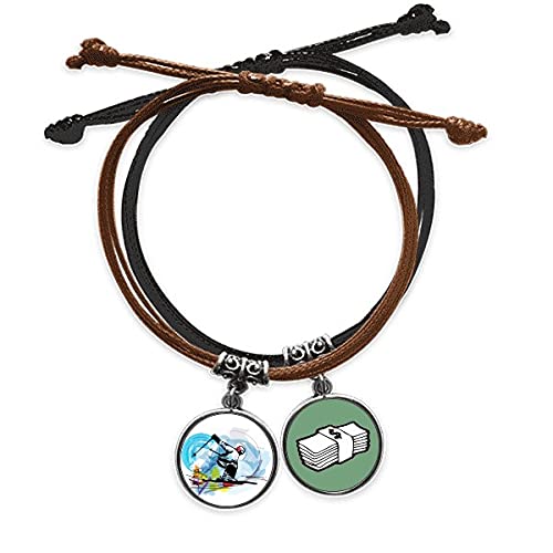 Pulsera de esquí freestyle uniseX en cuero, el regalo ideal para esquiadores