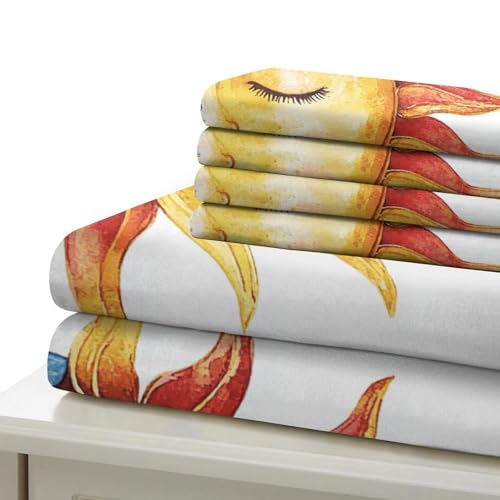 Parure de lit soleil et lune en microfibre douce 135x200cm - 7