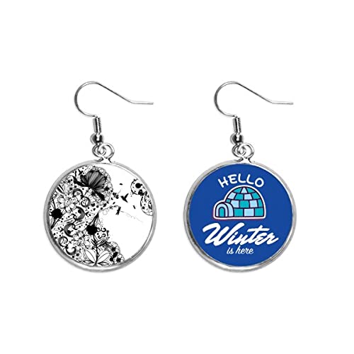 Pendientes de flor negros para vestidos de noche y cenas de invierno