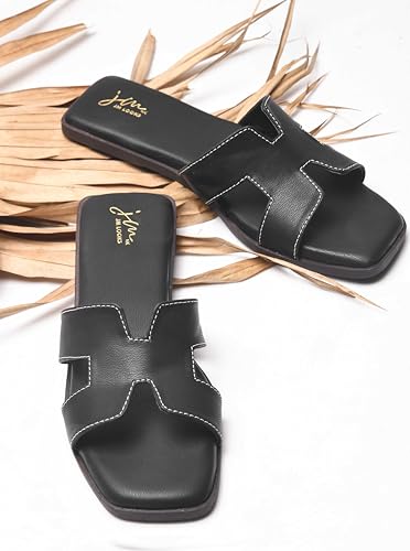 Image of JM LOOKS Women's Open-Toe Slip-On Flat Sandals