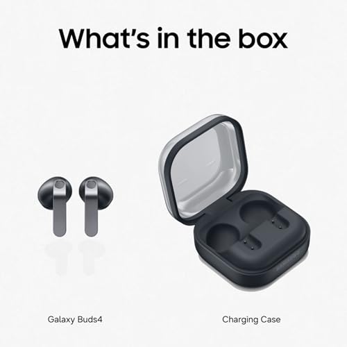 Image of Samsung Galaxy Buds4 (Black) in-Ear Wireless Earbuds with Hi-Fi Audio | Adaptive ANC and EQ 2.0 | 360-Audio | Live Translation | Head Gesture Control | IP54