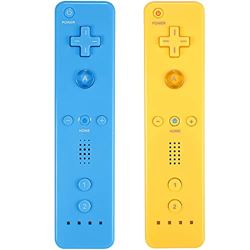 Yosikr Wireless Remote Controller for Wii Wii U - 2 Packs Yellow and Blue