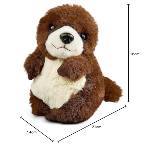 Living Nature Baby Otter Stuffed Animal Plush Toy, Black, 16 x 7.4 x 21 cm - Image 2