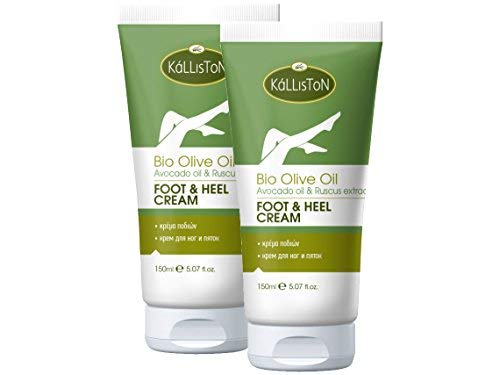 Kalliston, Organic Olive Oil Foot & Heel Cream, Made in Ancient Crete, Greece, 5.07 oz Each, Pack of 2