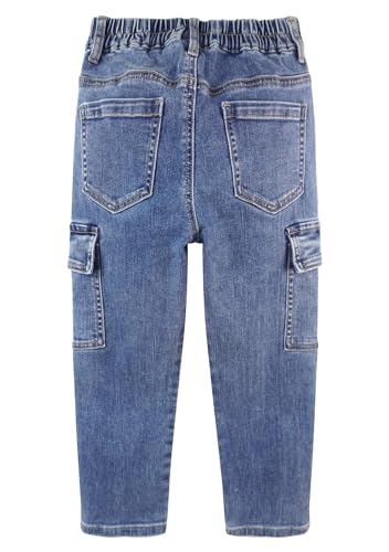 Jeans para niños cargo stretch denim pants elásticos 3