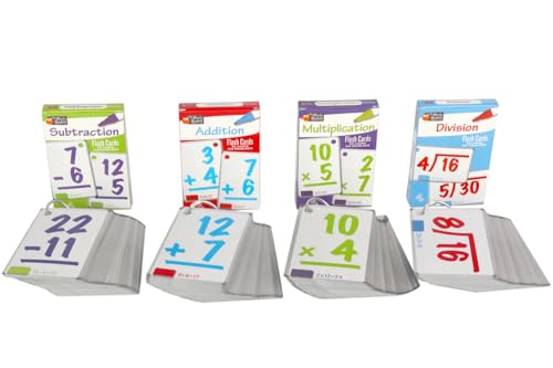 Regal Games 279 Math Flash Cards For Multiplication, Division, Addition And Subtraction - 1St Grade, 2Nd Grade, 3Rd Grade Math & More - Flash Cards Math W/ 4 Binder Rings For Kids  thumb #1