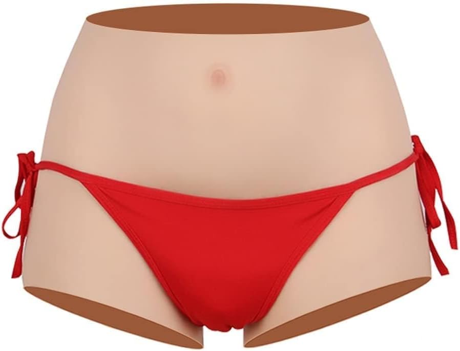 Liifun Fake Vagina Underwear Realistic Sissy Panties Silicone Boxer Briefs for Crossdresser Drag Queen Cosplay