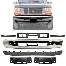 US AUTO PARTS PLUS New Front Bumper Chrome Steel + Lower Valance Panel + Center Moldings + Brackets Left Driver & Right Passenger Side Direct Replacement For Ford Bronco/F-Series 1992-1996 FO1067108