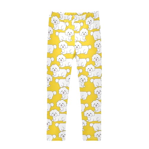 Girls' Athletic Leggings Ankle Length Yoga Dance Pants Kids Teen 4T Bichon Dog