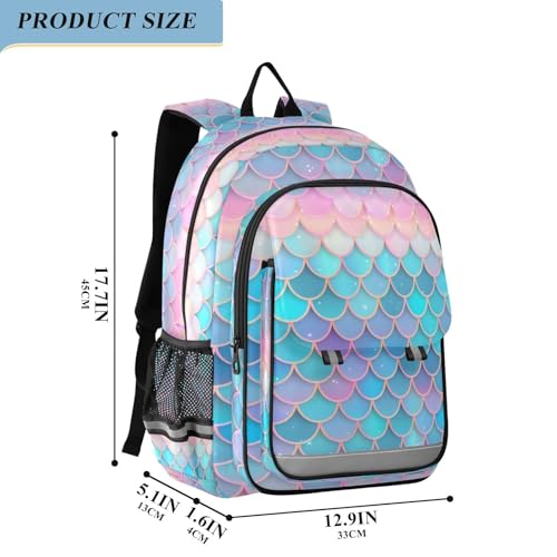 Sac à dos ordinateur portable écailles sirène rose bleu bagage cabine PC