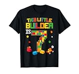 Photo Gallery building blocks 7 anni compleanno ragazzo maglietta Photo Gallery building blocks 7 anni compleanno ragazzo maglietta