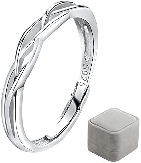 925 Sterling Silver Ring, Vintage Thumb Ring Adjustable Celtic Knot Ring Silver Fidget Ring with Gift Box for Women
