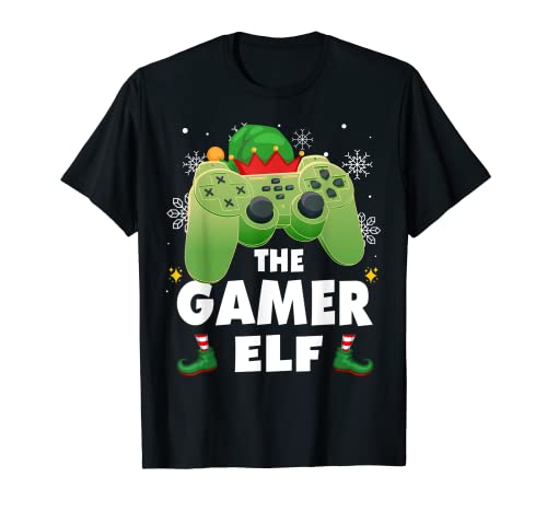 The Gamer Elf Christmas Family Matching Group Pajama Costume T-Shirt