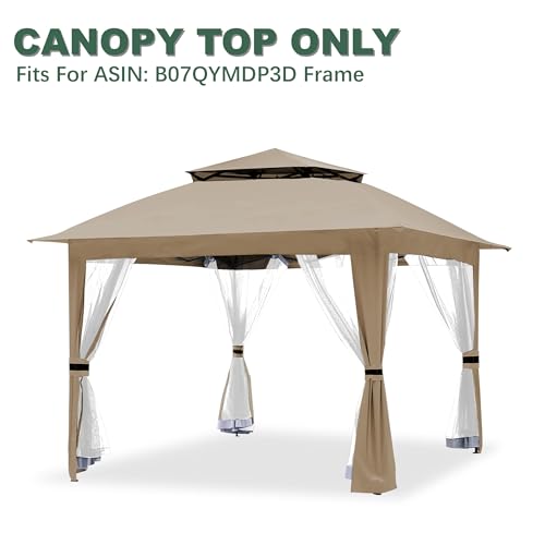 Gazebo Replacement Cover Compatible with SUNJOY 11x11 Pop Up Gazebo Frame,This Particular Replacement Cover Will Not Fit Any Other Models,(Khaki) by JANCANOPY - Used condition - Image 2