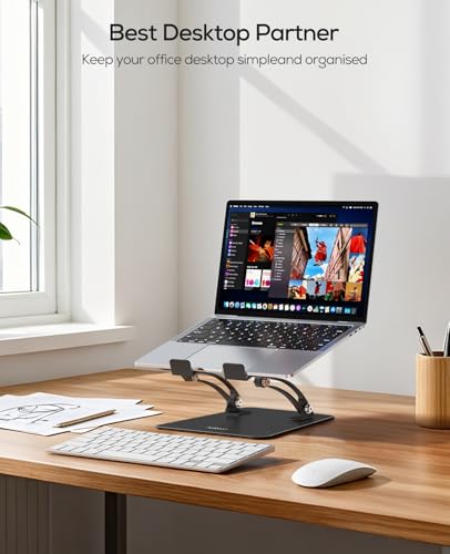 Nulaxy C1 Adjustable Laptop Stand — Dual-Shaft Riser for Eye-Level Posture — view 8