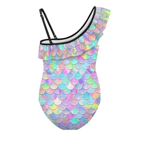 Girls One Piece Bathing Suit Trendy Summer One Shoulder Swimsuits Casual Ruffle Swimwear for Beach Pool Water Park4