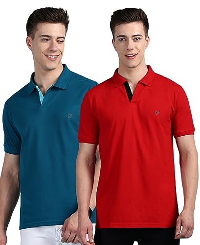 Image of Lux Cozi Men Cotton Solid Regular Fit Polo Shirt