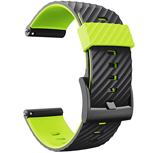 Bracelet Suunto 9 en silicone noir vert flexible et étanche pour le sport