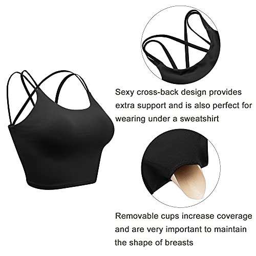 The Best Sports Bra for Large Breasts High Impact: A Real Talk Guide (I Tested 17 So You Don't Have To) 14 Vorcy Womens Padded Sports Bra Fitness Workout Running Camisole Crop Top with Built in Bra Black