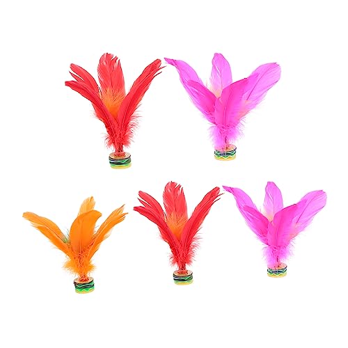 Hohopeti 5pcs Jianzi Foot Kick Shuttlecock Outdoor Fitness for Adults for Family Fun Exercise Easy to Carry for Indoor and