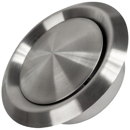 Vent Systems Ø100 mm Stainless Steel Exhaust - Plate Valve - For round pipes. For bathroom, kitchen, office spaces and home ventilation.