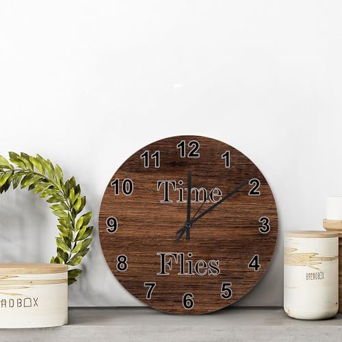 Horloge murale effet bois au design rustique chic pour décoration intérieure - 5