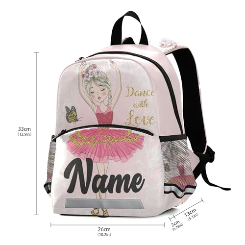 Fisyme Butterfly Cute Ballerina Girl Custom Backpack Schoolbag Kids Daypack Toddler Travel School Bag Small Backpacks for Kindergarten Preschool Nursery Boys Girl2