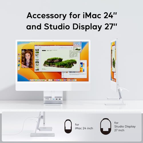 Image of USB C Hub for iMac - 10Gbps, Supports M1 /M3 /M4, 2 USB A 2.0, SD /TF Card Reader for 24 inch iMac & Studio Display