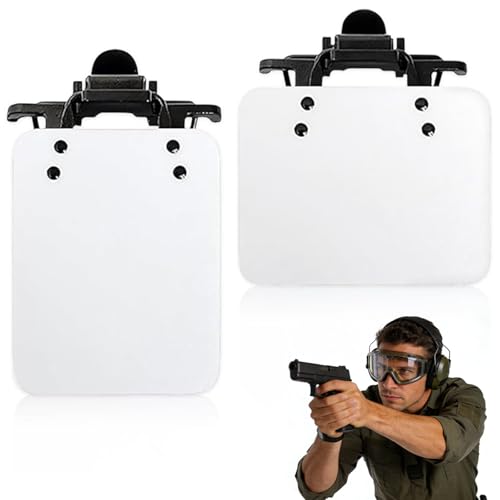 iKALULA 2 Pcs Parche para Gafas de Tiro, Parches para Gafas de Tiro Estándar Internacional, Parches para Gafas de Tirador Deportivo, Ajustable de 180°, Asistencia de Objetivo de Tiro (Transparente)