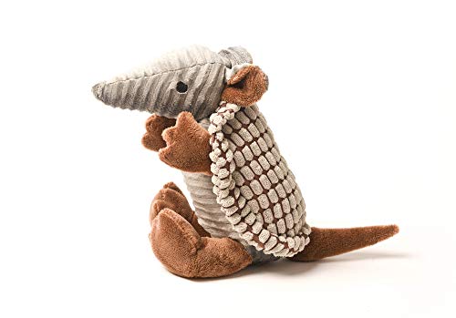 Dog Plush Squeaky Chew Toy - Armadillo Soft Squeaky Chew Toy with Crinkle Paper. Interactive, Durable, Keep Your Dogs Engaged for Hours. Medium/Large 12