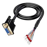 PENGLIN DB9 メス RS232 D-SUB 9ピン シリアル延長ケーブル 10Ft 3m 26AWG 9ピン 金メッキコネクター 裸線エンドケーブル付き 9ピン端子ケーブル