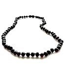 Amberistan Amber Necklace for Women - HandMade Baltic Jewelry for Adult - 18 inch - 100% Genuine (Dark Cherry)