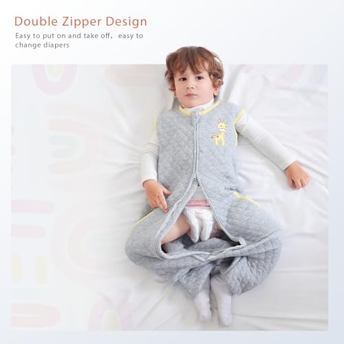 Image of WONDAY Toddler Sleep Sack with Feet, 1.0 Tog Lightweight Sleeping Sacks for Walking with Legs,3T 5T