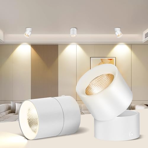 Lista de Spot luz - los preferidos. 42 Foco de Techo 4pcs,CANMEIJIA Luces de Interior ajustable de 360 °, Downlight Difuso Plegable plafón LED 15W, Lampara de Techo COB para galería, cocina, dormitorio, lavadero,...
