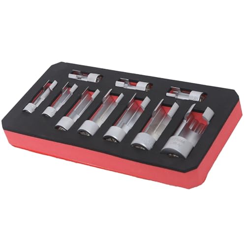 Mcnhbdgg Para Sensores de Oxígeno O2 Automotrices, Herramienta Extractora de Llave de Vaso Acodada y Herramienta para Roscar de 10-27 mm