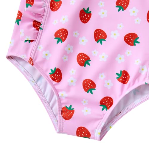 Image of RAISEVERN Baby Girls Swimsuit Ruffles Bathing Suits Cute Beach Sport Swimming Backless Summer One Piece Swimwear 2-7 Years