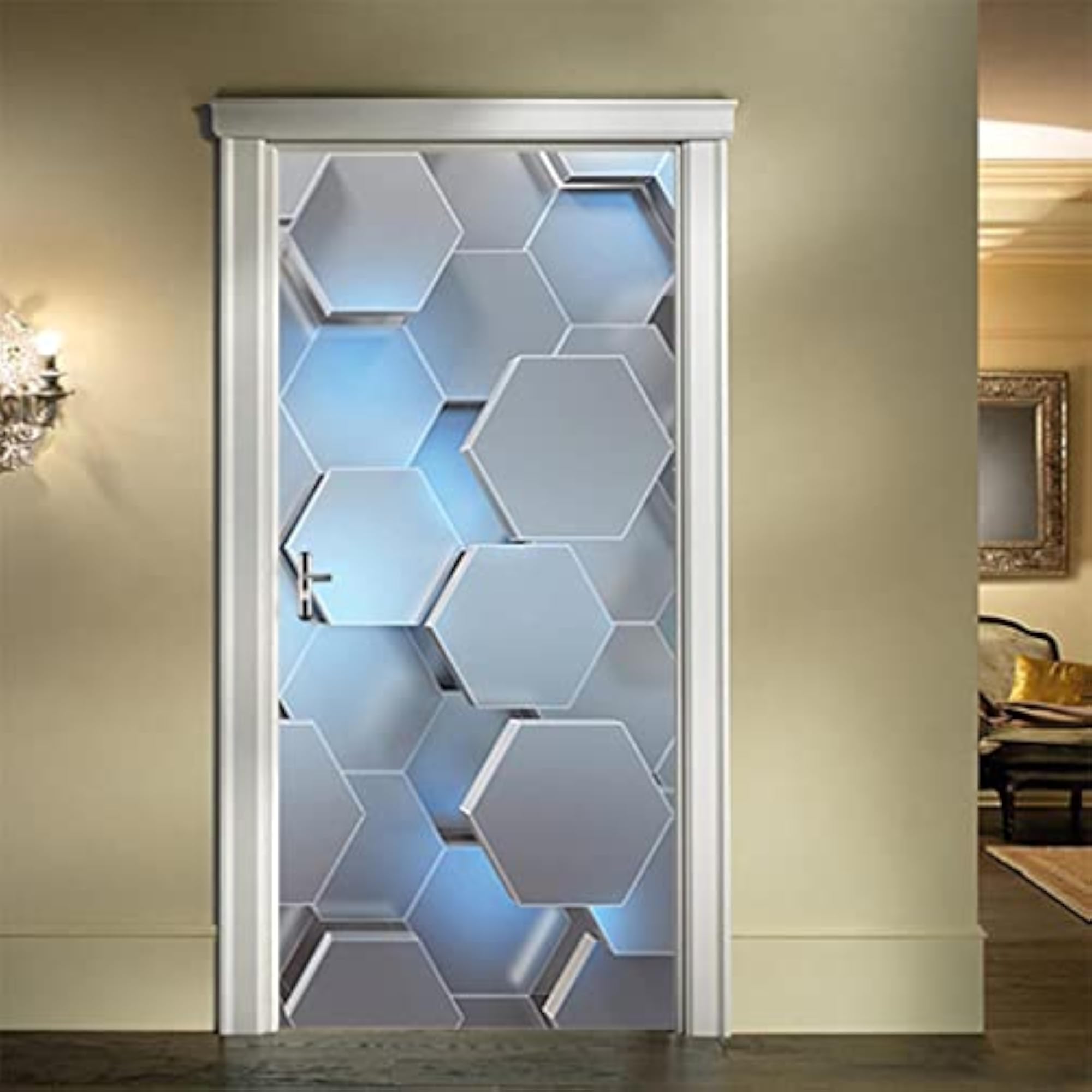 3D Door Stickers Mural Self Adhesive Wallpaper