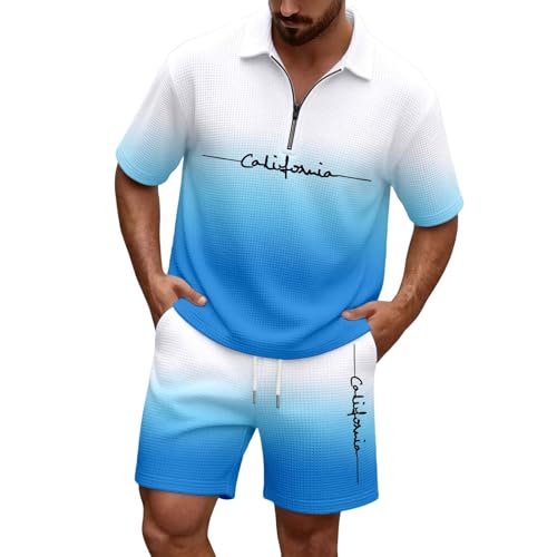 Survêtement homme short t-shirt combinaison été ensemble sport décontracté gaufré