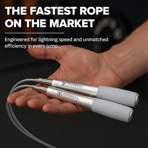 Jump Rope for Men & Women - Ultra-Fast, High Speed Jump Rope - Self-Locking Screw-Free Design with Aluminum Handles and Silicone Textured Grips - Precision Engineered for Maximum Performance by Iron Bull Strength - Image 3