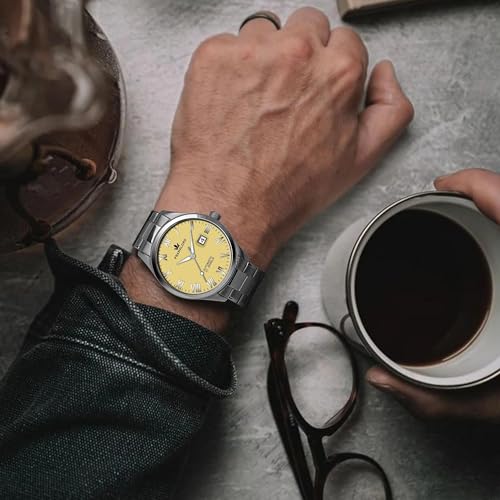 Image of Franklord Regal Sapphire Roman - Luxury Automatic Watch for Men | 21-Jewel Movement, Sapphire Crystal, Roman Numeral Dial, Stainless Steel Case