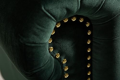 Riess Ambiente Chesterfield 3er Sofa 205cm flaschengrün Samt mit Knopfheftung und Federkern Dreisitzer 3-Sitzer Couch – Bild 7