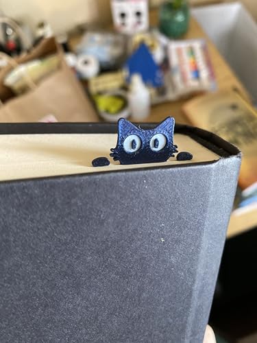 Image of Set of 6 Cute Cat Bookmarks for Cat Lovers - Peekaboo Black Cat Design with 3 Large & 3 Small Bookmarks | Fun Gift for Readers, Kids, Students | Eco-Friendly Bioplastic