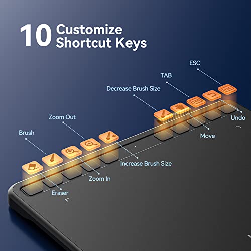 Image of UGEE S640W Wireless Graphic Drawing Pen Tablet (6.3 x 4.2 inch Graphic Tablet with 10 Hotkeys Support Windows, Mac, Linux, Android Mobile, Tilt Pressure 8192 Level Pressure Battery -Free Stylus)