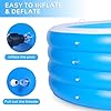 Inflatable Swimming Pool, 70"x30" Large Deep Round Inflatable Pool with Handles Family Pool, Summer Water Party, Outdoor, Garden Backyard, Suitable for Adults (Blue)