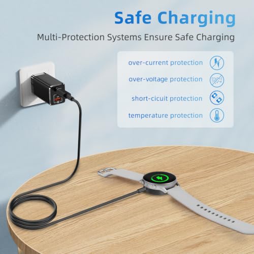 USB C Charger for Samsung Galaxy Watch 8/7/6/6 Classic/5/5 Pro/4/4 Classic/3/Active 2, (2 Pack) Upgrade Nylon Galaxy Watch Charger Cable - image 7