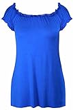 Forever Womens Cap Sleeves Plus Size Plain Boho Gypsy Top